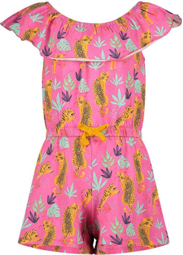 Orange Stars jumpsuit met all over print roze Meisjes Stretchkatoen Ronde hals 152-158