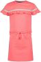 Orange Stars jurk met panterprint roze Meisjes Stretchkatoen Ronde hals 128 - Thumbnail 1