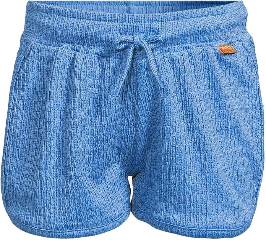 Orange Stars casual short blauw met textuur