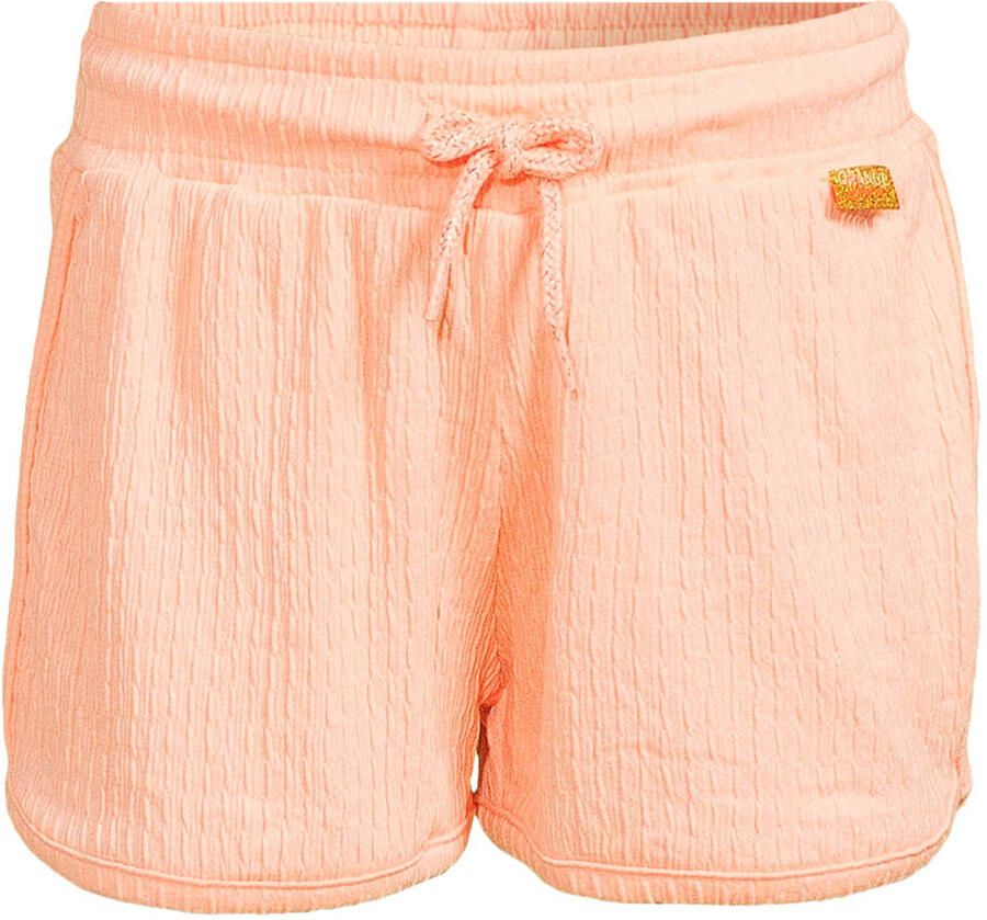 Orange Stars casual short oranje met textuur