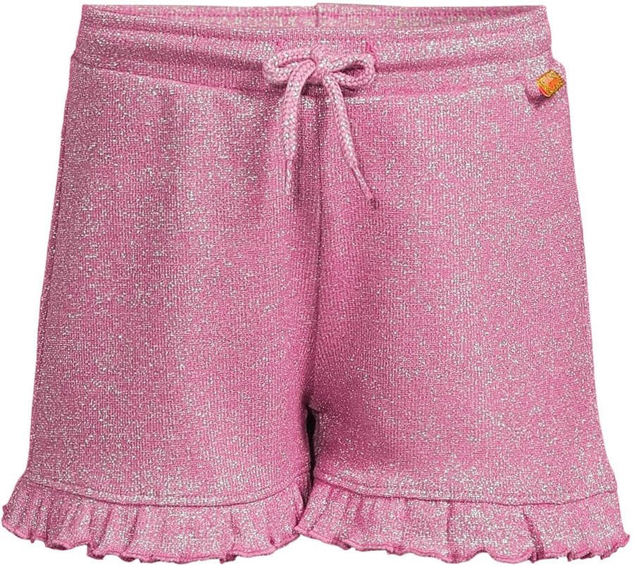 Orange Stars casual short roze met glitter