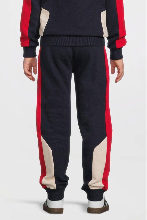 Orange Stars colourblock fleece joggingbroek Isack met printopdruk donkerblauw - Foto 3