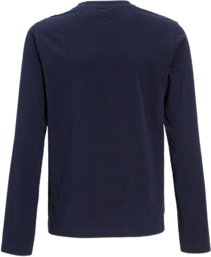Orange Stars colourblock longsleeve met patch Jasper donkerblauw