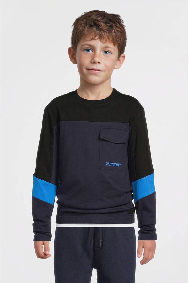 Orange Stars colourblock longsleeve met printopdruk Chase multi - Foto 3