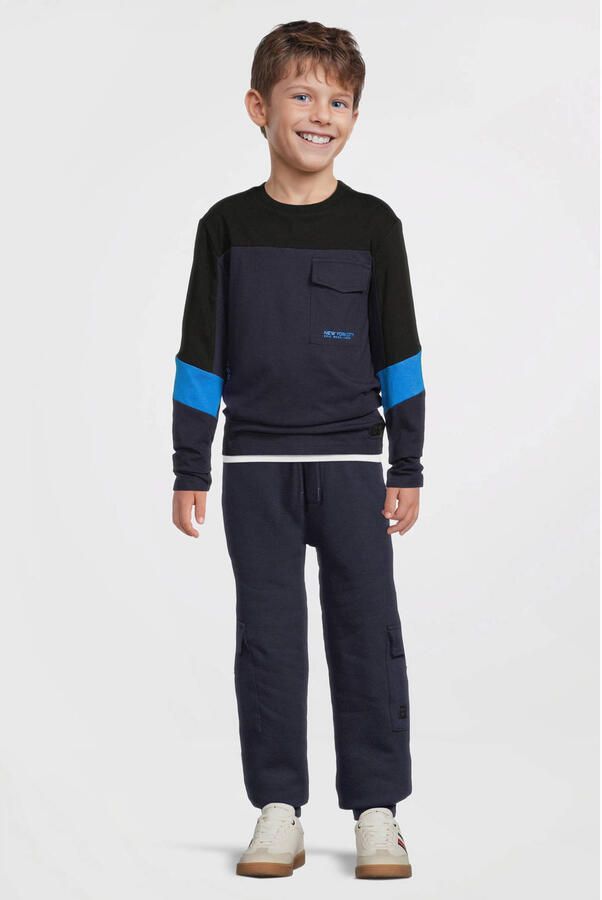 Orange Stars colourblock longsleeve met printopdruk Chase multi - Foto 4