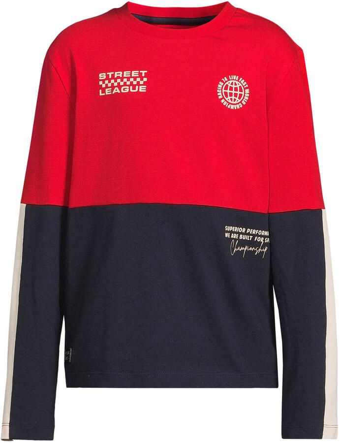 Orange Stars colourblock longsleeve met printopdruk Max multi