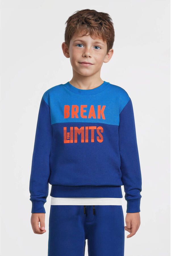 Orange Stars colourblock sweater Theo blauw - Foto 3