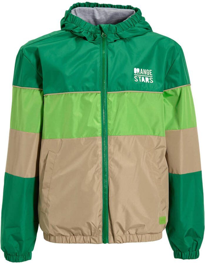 Orange Stars coulourblock sporty jacket groen