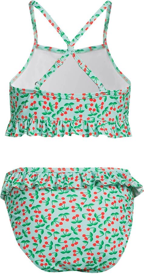 Orange Stars crop bikini met ruches mintgroen rood - Foto 2