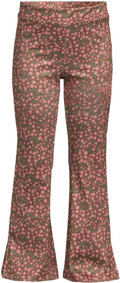 Orange Stars flared broek met print bruin Meisjes Polyester All over print