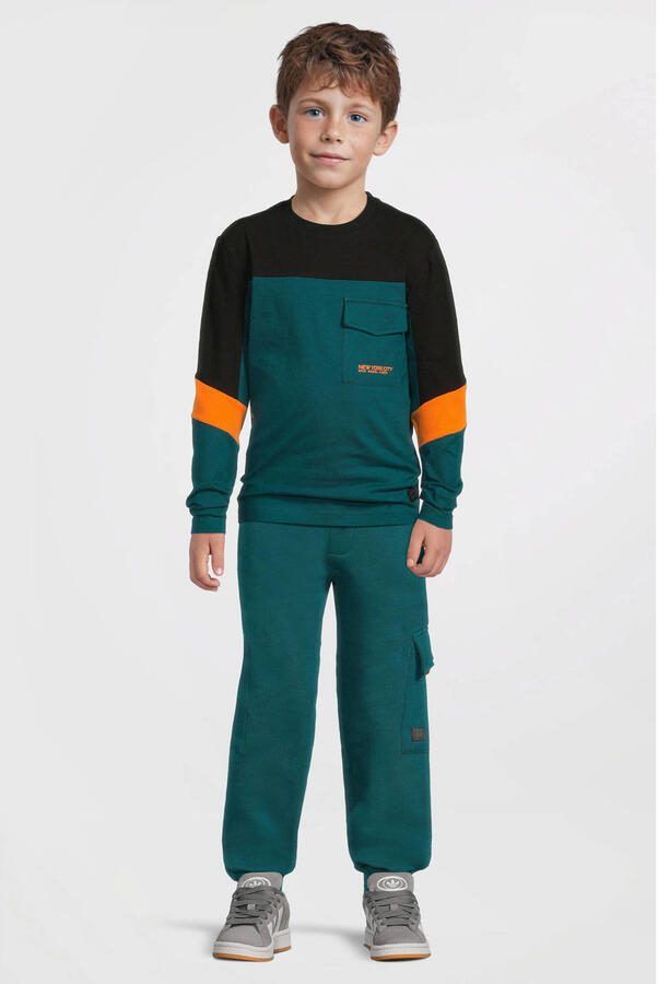 Orange Stars fleece cargo joggingbroek Steven teal - Foto 4