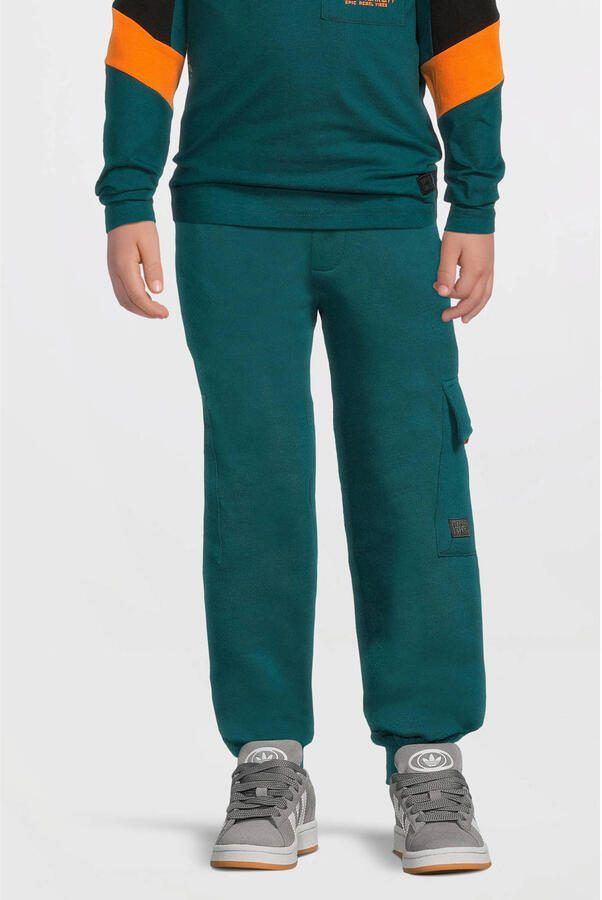 Orange Stars fleece cargo joggingbroek Steven teal - Foto 3