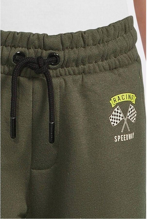 Orange Stars fleece joggingbroek met contrasterende bies Alec khaki - Foto 2