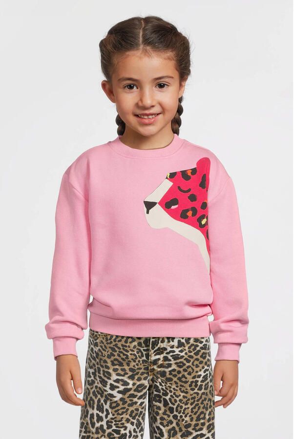 Orange Stars fleece sweater met printopdruk Lizzie roze - Foto 3