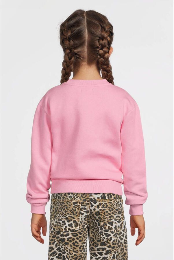 Orange Stars fleece sweater met printopdruk Lizzie roze - Foto 4