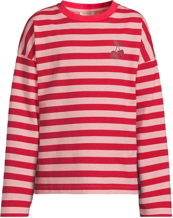 Orange Stars gestreepte longsleeve roze rood - Foto 2