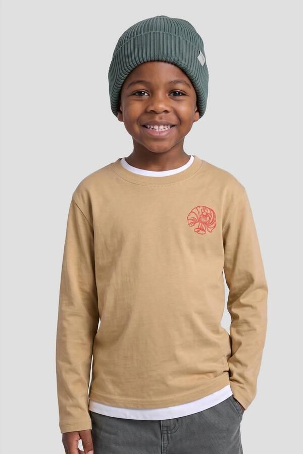 Orange Stars longsleeve met backprint zand