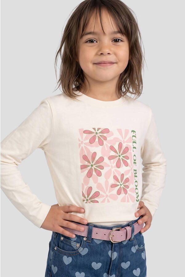 Orange Stars longsleeve met print ecru