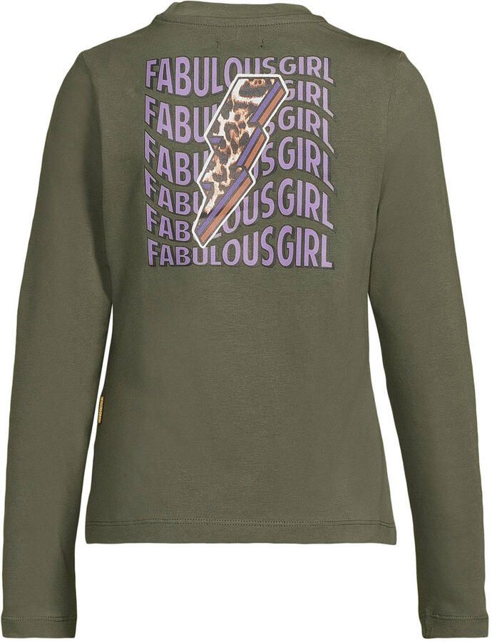 Orange Stars longsleeve met printopdruk khaki