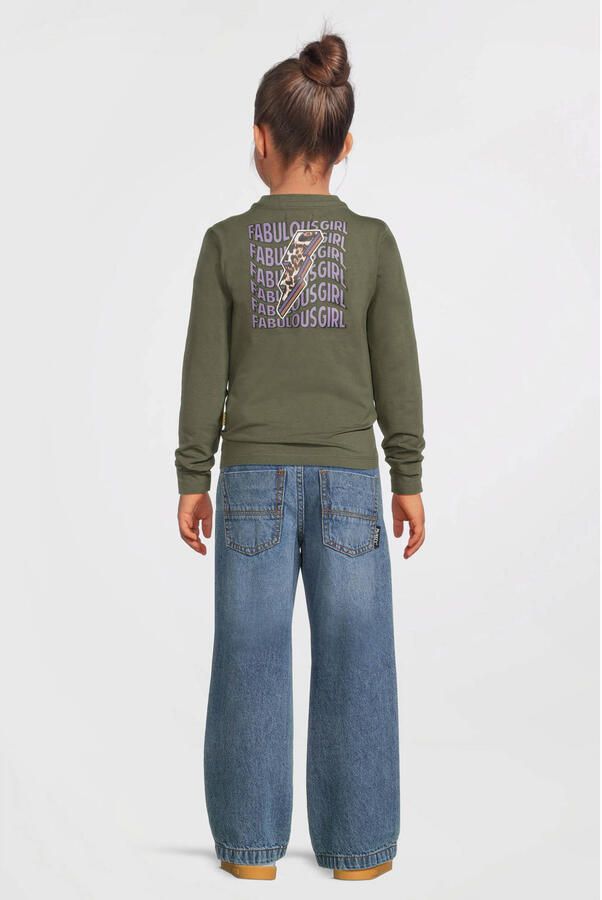 Orange Stars longsleeve met printopdruk khaki - Foto 3