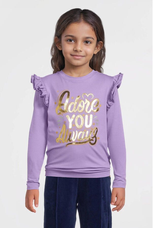 Orange Stars longsleeve met printopdruk paars - Foto 2
