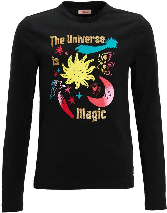 Orange Stars longsleeve met printopdruk zwart