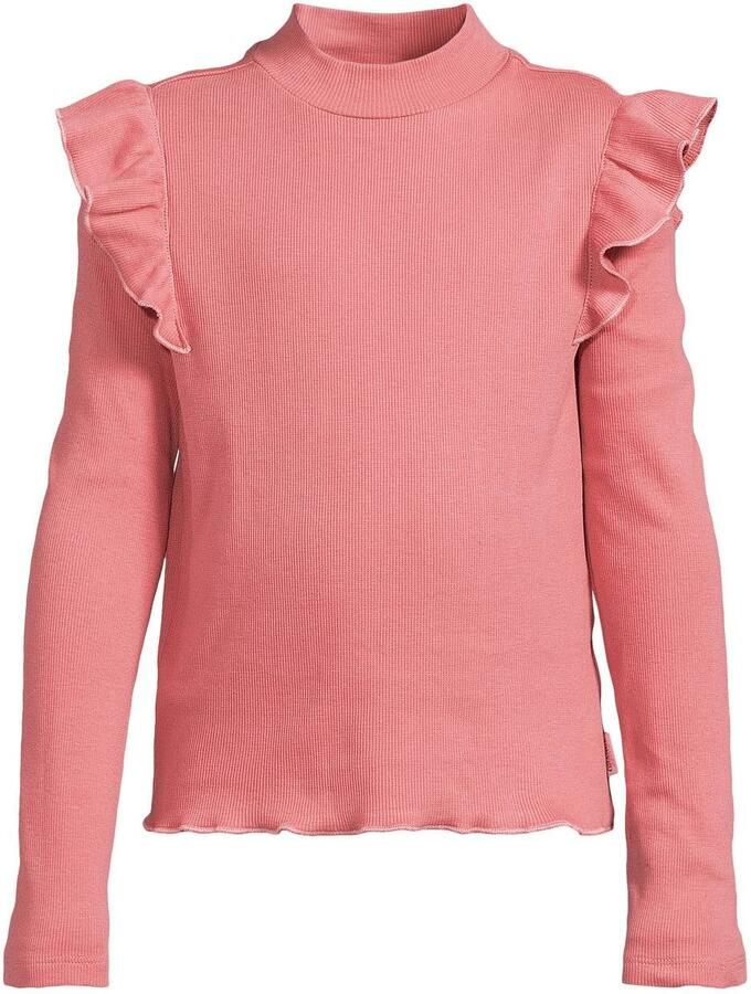 Orange Stars longsleeve met ruches lichtroze Meisjes Stretchkatoen Opstaande kraag - Foto 2