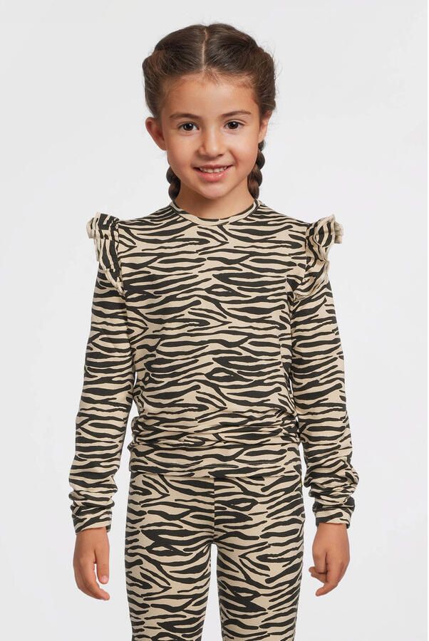 Orange Stars longsleeve met ruches Razi beige - Foto 2