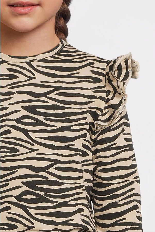 Orange Stars longsleeve met ruches Razi beige - Foto 5
