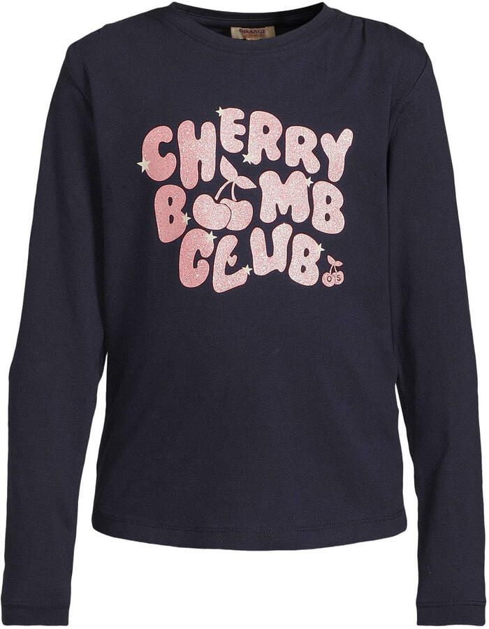 Orange Stars longsleeve met tekst donkerblauw - Foto 2