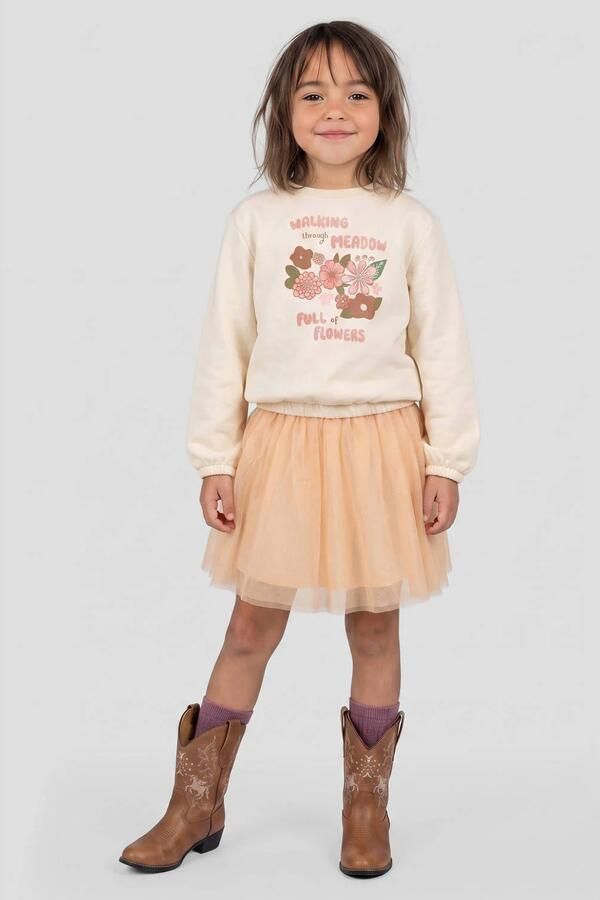 Orange Stars midi tule rok met glitters zand - Foto 2