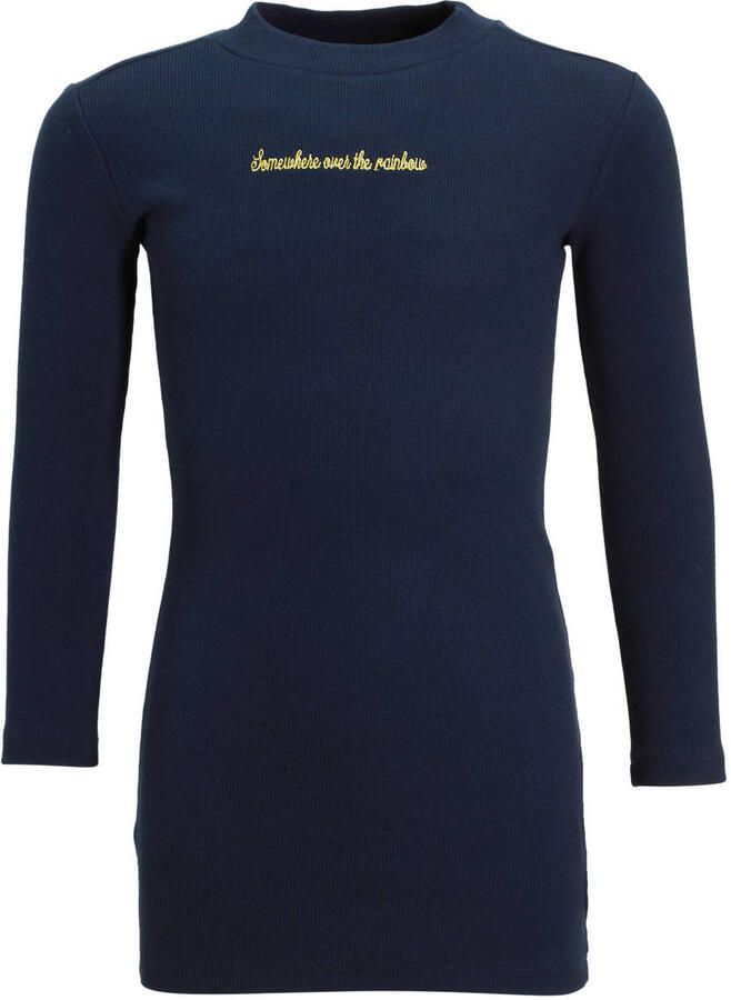 Orange Stars ribgebreide jurk Reem donkerblauw