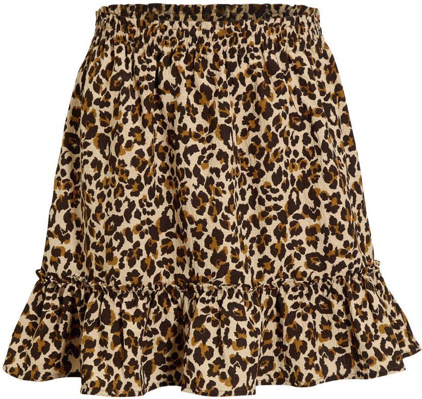 Orange Stars rok Riv panterprint beige