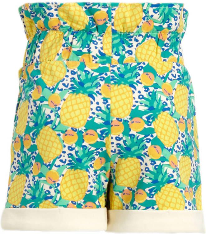 Orange Stars short Mona met all over print turquoise geel Korte broek Blauw Meisjes Sweat 128