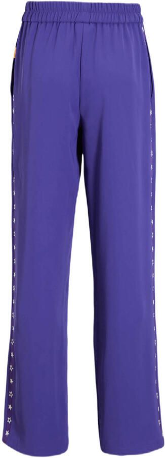 Orange Stars sportieve wide leg broek Celina paars