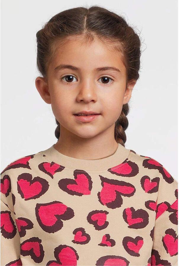 Orange Stars sweater met hartjes print Mathilde beige - Foto 2