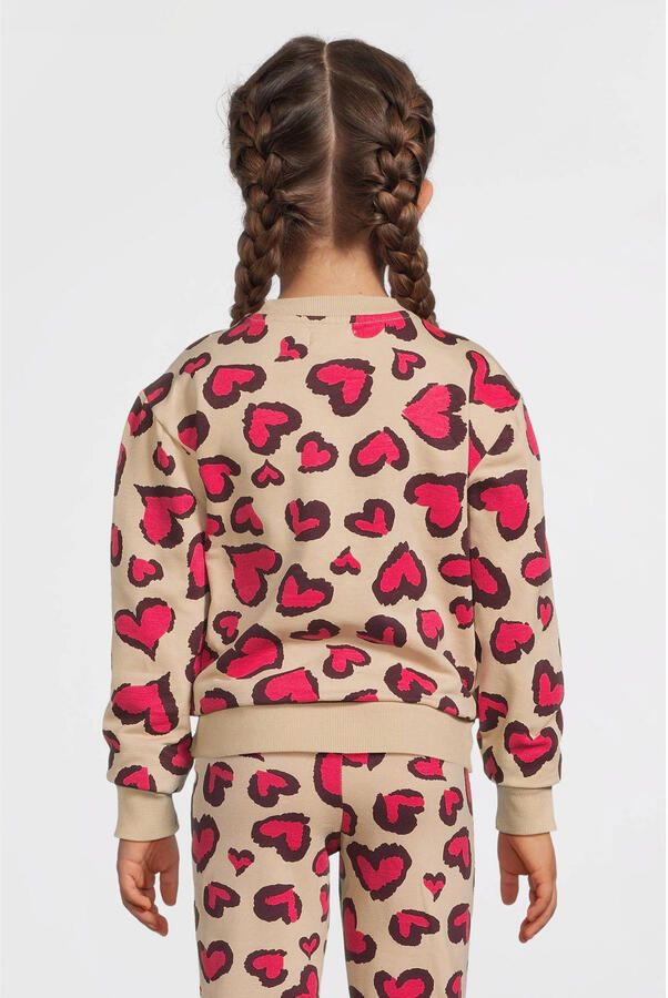 Orange Stars sweater met hartjes print Mathilde beige - Foto 5
