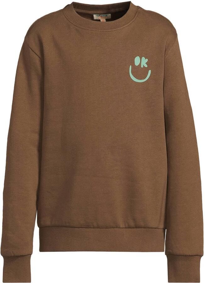 Orange Stars sweater met print donkerbruin - Foto 1