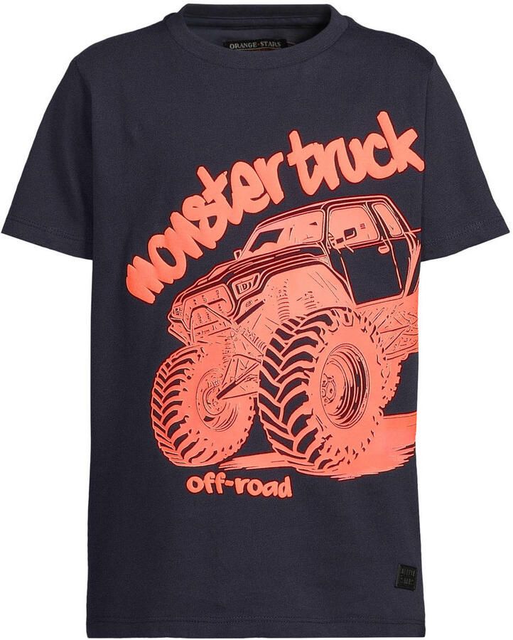 Orange Stars T-shirt donkerblauw