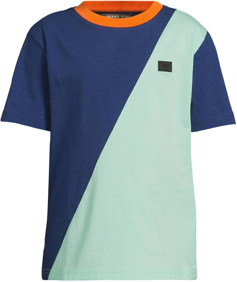 Orange Stars T-shirt donkerblauw