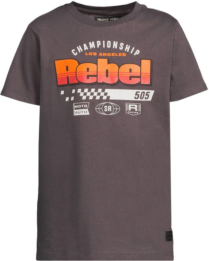 Orange Stars T-shirt grijs