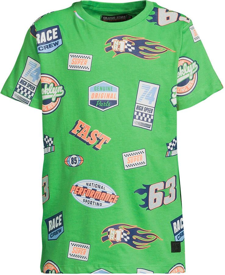 Orange Stars T-shirt groen - Foto 2