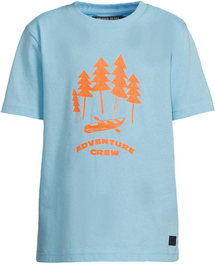 Orange Stars T-shirt lichtblauw