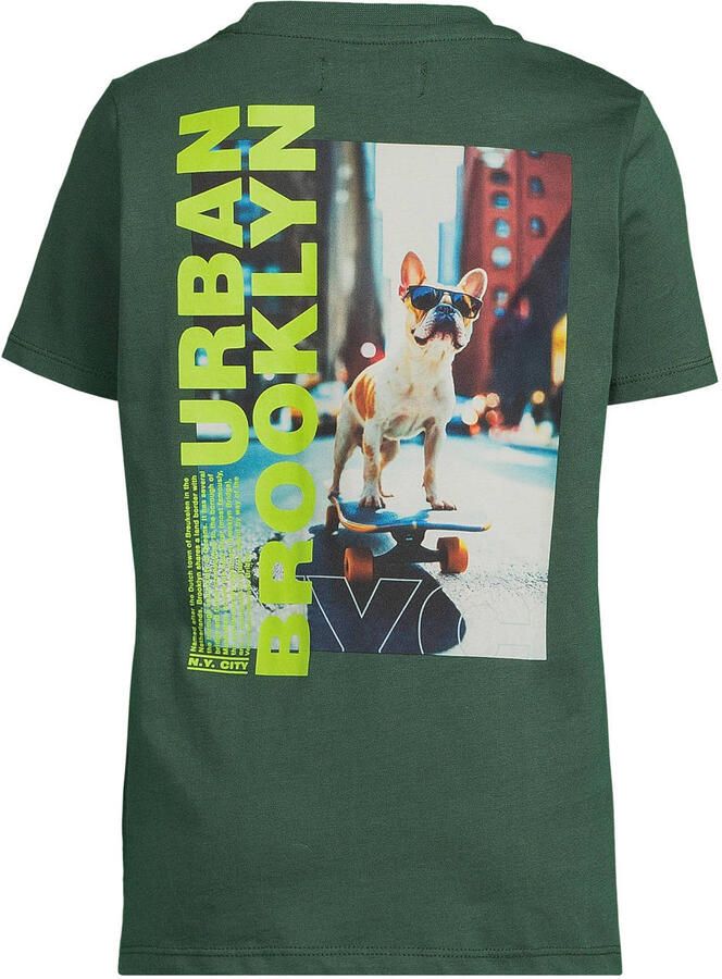 Orange Stars T-shirt met backprint donkergroen - Foto 2