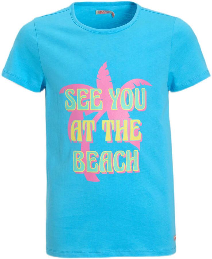 Orange Stars T-shirt met printopdruk blauw
