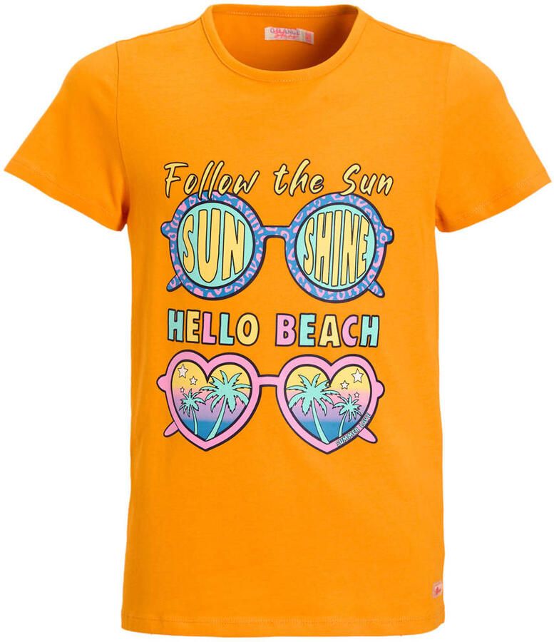 Orange Stars T-shirt met printopdruk blauw