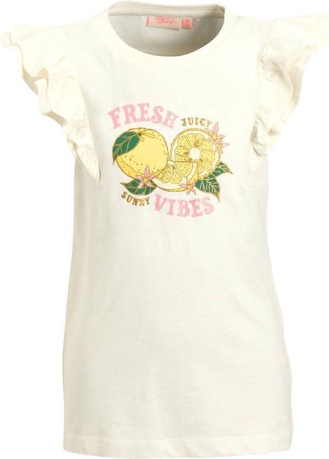 Orange Stars T-shirt ruffle mouwen