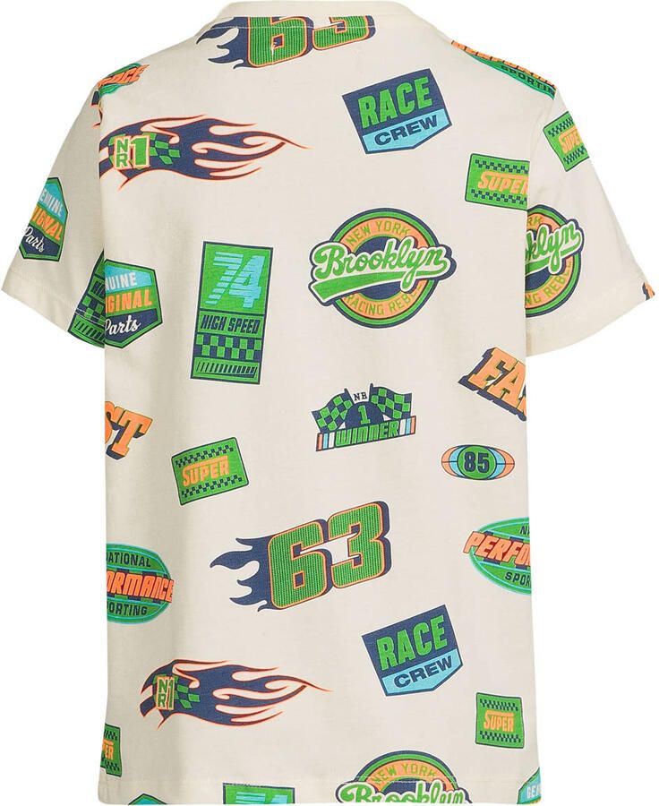 Orange Stars T-shirt wit