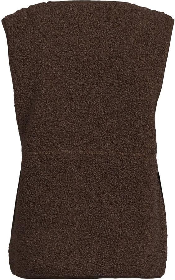 Orange Stars teddy bodywarmer met borduursels en print donkerbruin - Foto 3