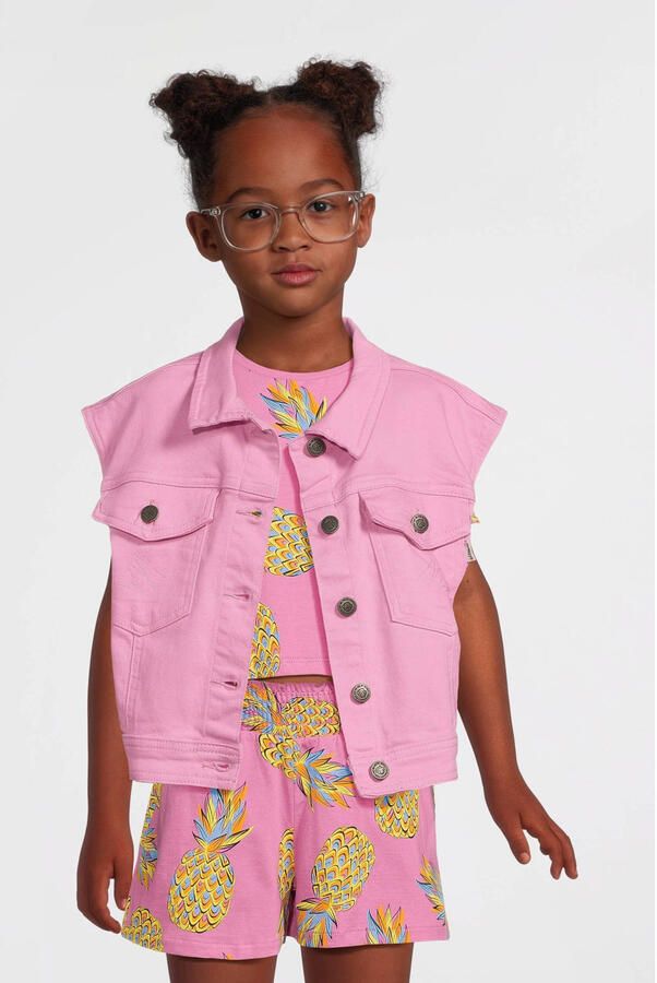Orange Stars top + short Pieke met all over print roze Shirt + broek Meisjes Katoen Ronde hals 110 116 - Foto 3